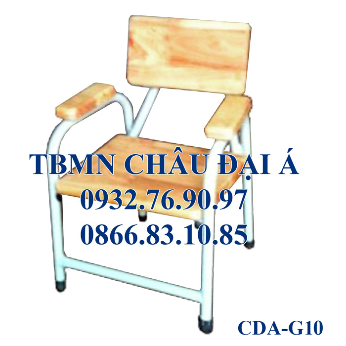 G10- Ghế mầm non mặt gỗ có tay vịn