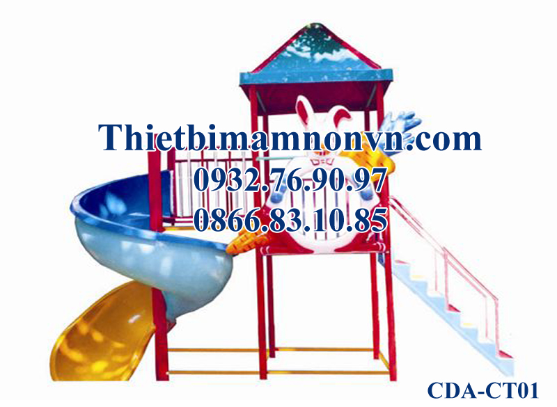 CT01- Cầu trượt xoắn ốc con thỏ