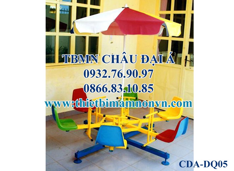 DQ05- Đu quây ghế dựa 6 chỗ có dù