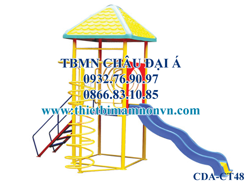 Cầu trượt cho bé, Cầu trượt composite 1 máng trượt CT48