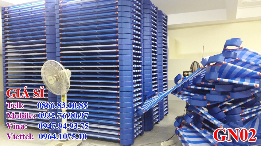 Giường mầm non vải lưới bọc nhựa, GN02