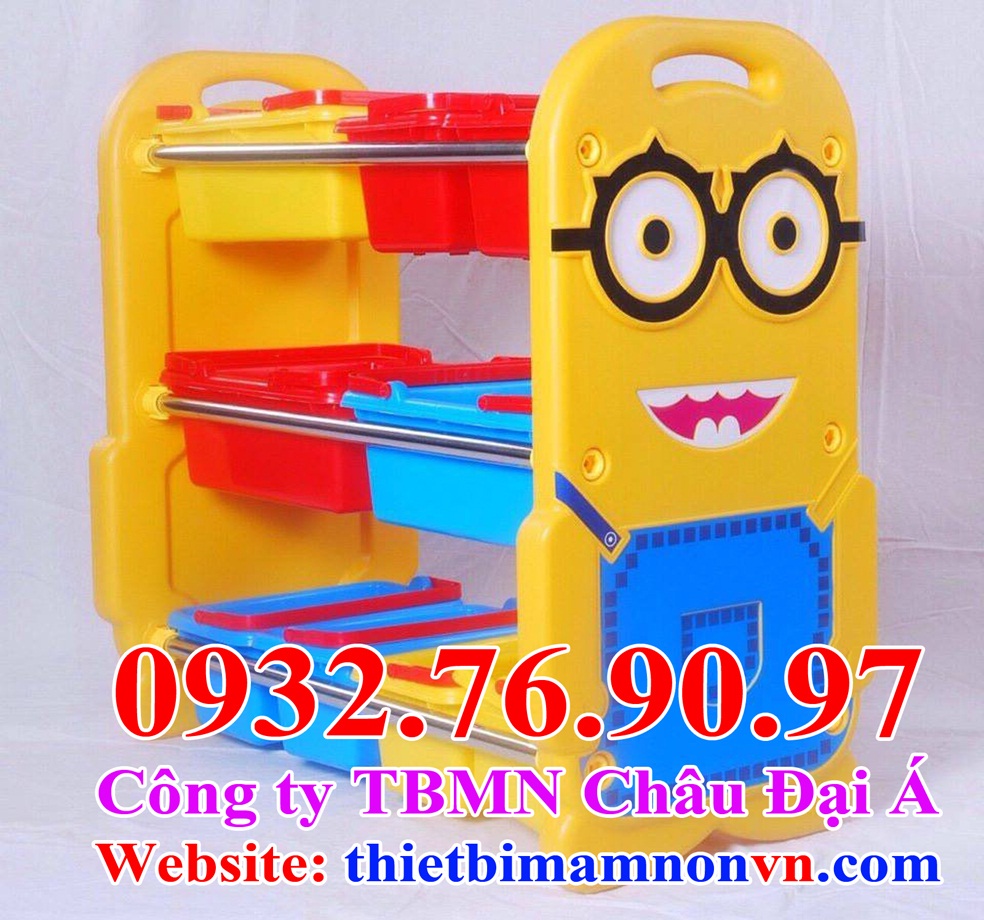 Kệ đồ chơi trẻ em nhựa nhập khẩu hình Minion