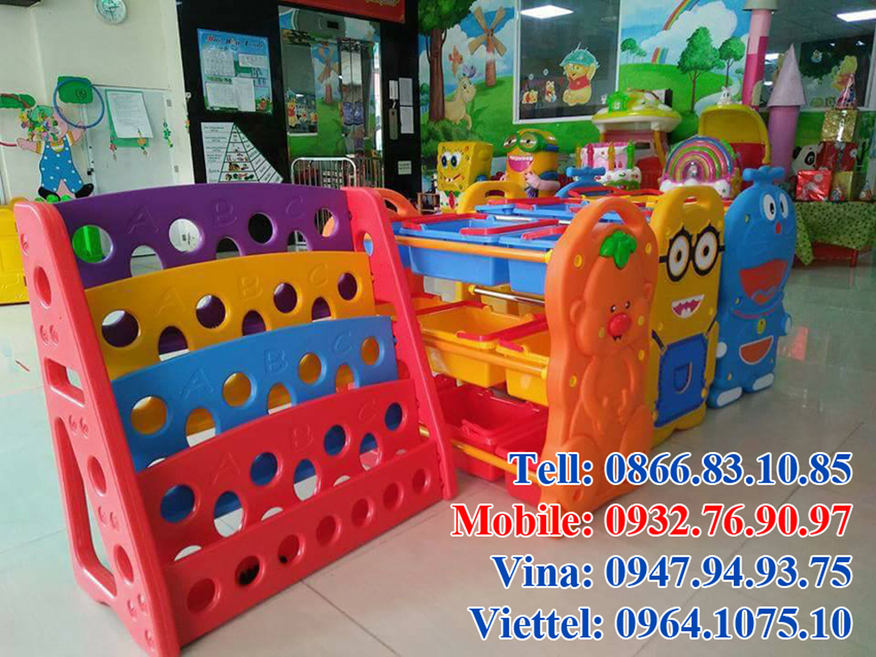 Kệ sách mầm non chữ A