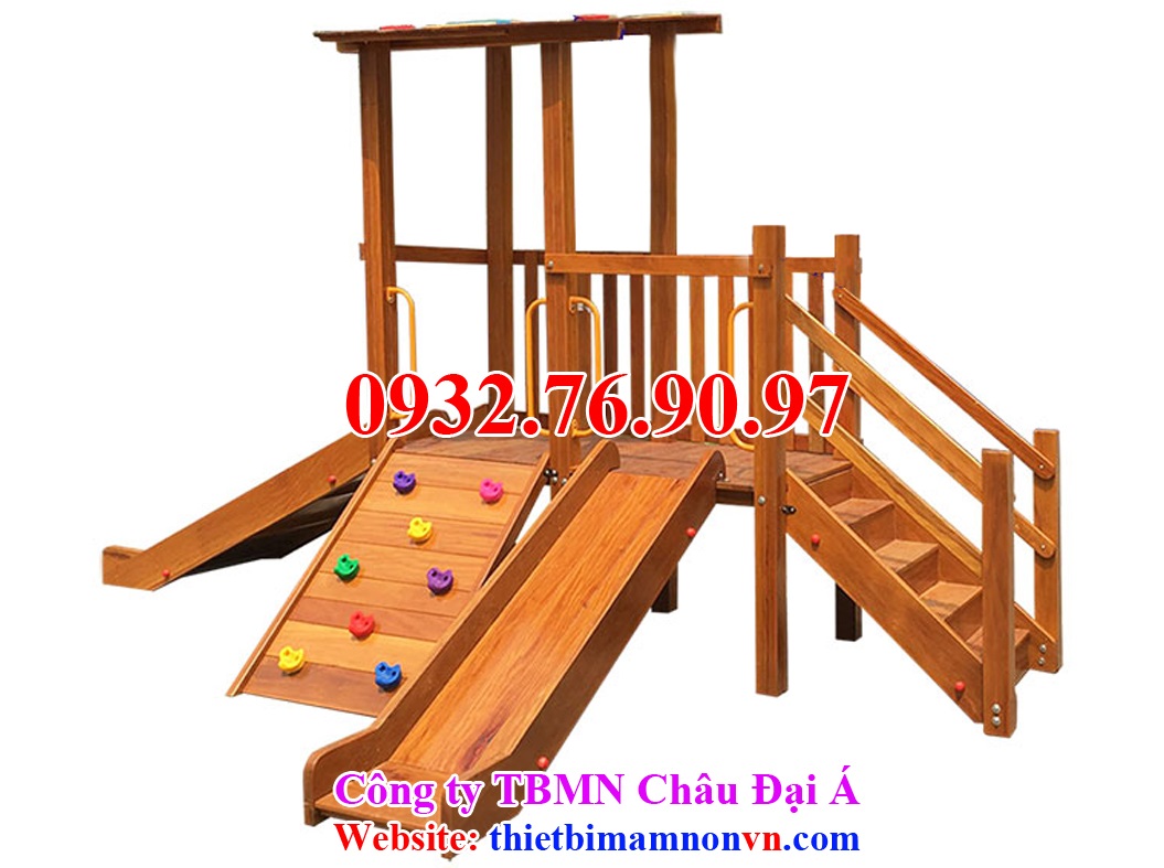 Cầu trượt trẻ em bằng gỗ