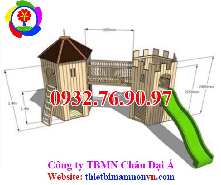 Thiết kế cầu tuột trẻ em bằng gỗ