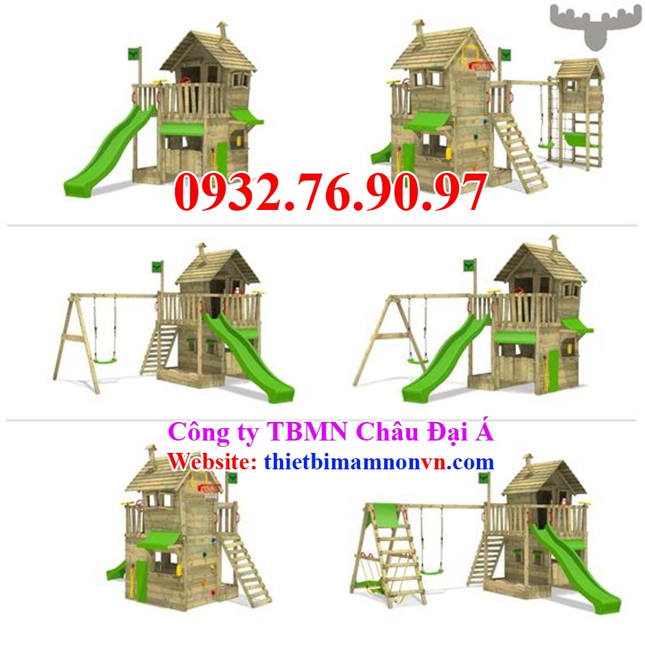 Thiết kế thi công cầu tuột bằng gỗ cho trẻ em