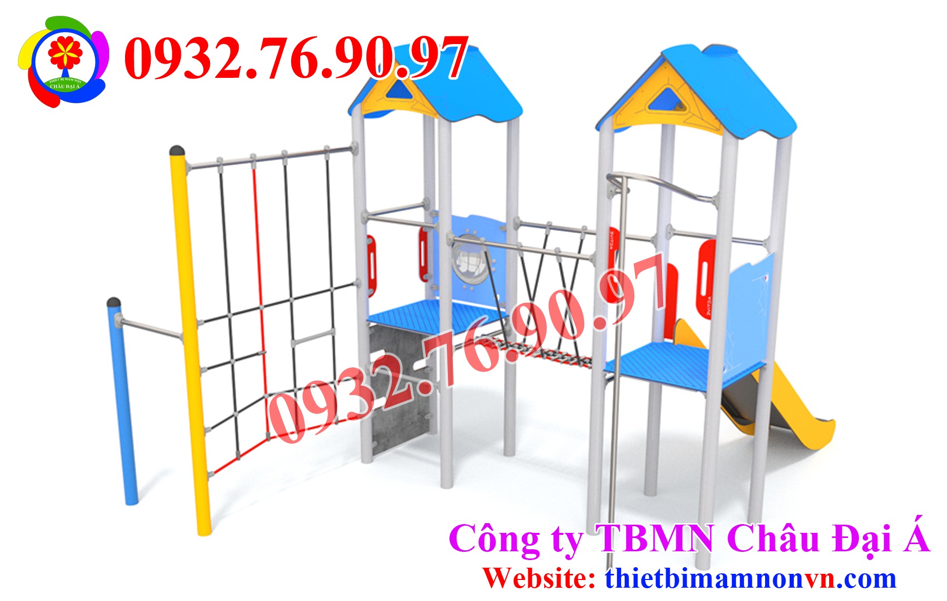 Cầu trượt vận động  liên hoàn cho trẻ