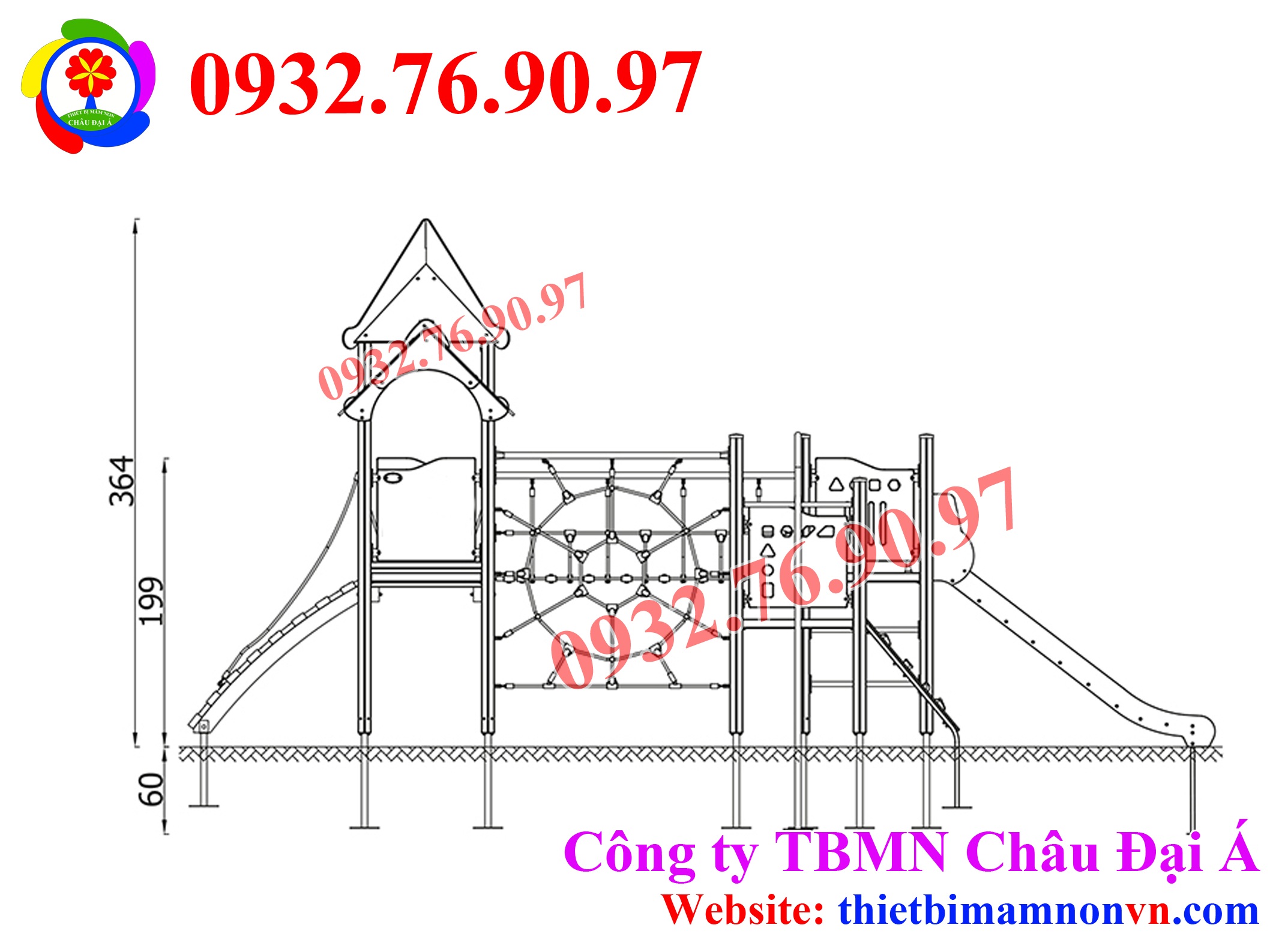 Cầu trượt vận động liên hoàn