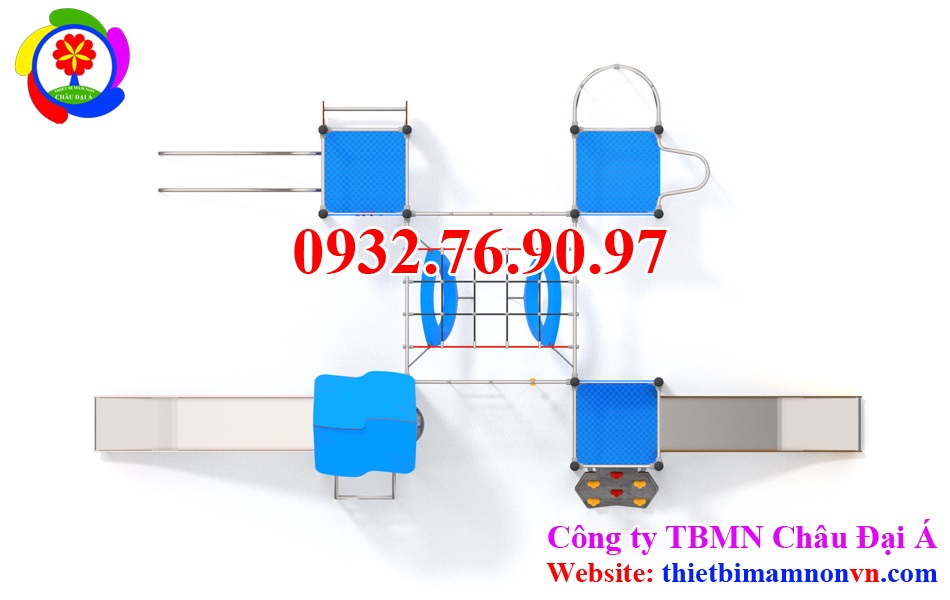 Liên hoàn cầu trượt thang leo cho trẻ mầm non