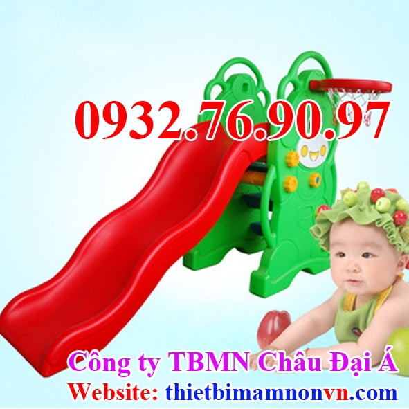 Cầu trượt đơn hình gấu cho trẻ em