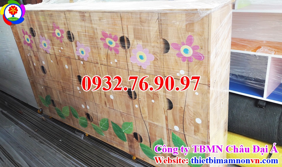 Tủ cặp mầm non ván gỗ
