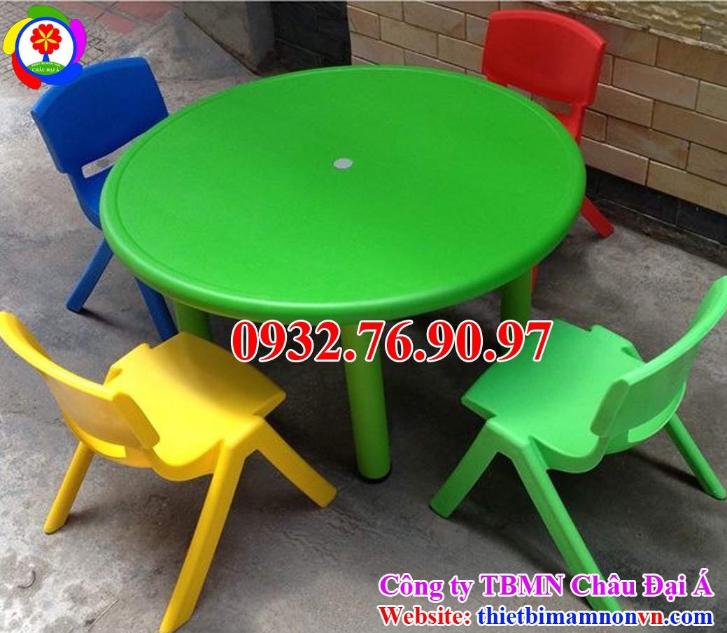 Bộ bàn nhựa mầm non hình tròn