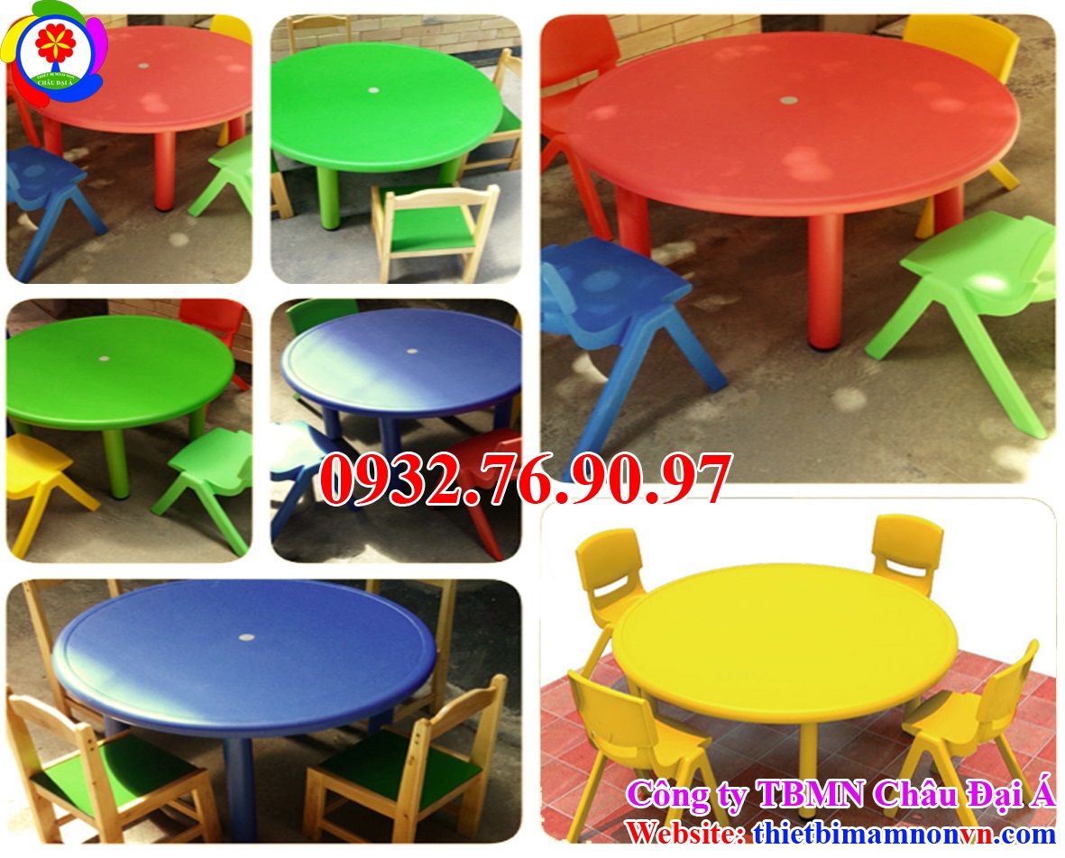 Mẫu Bàn tròn nhựa nhập khẩu cho trẻ em