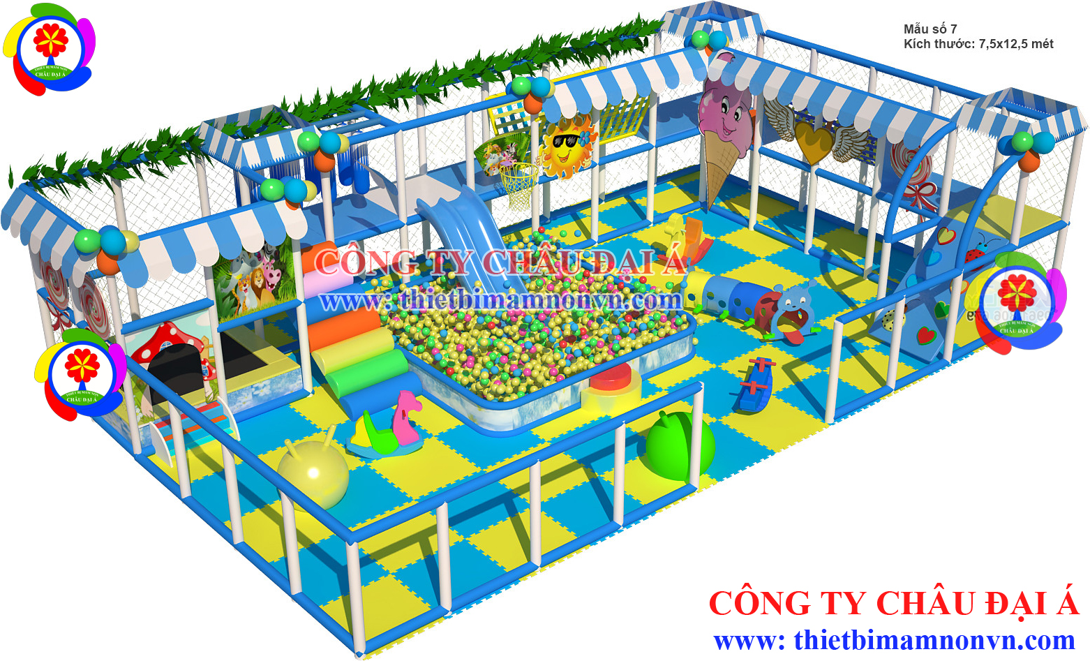 thiết kế thi công khu vui chơi liên hoàn trẻ em hiện đại 17