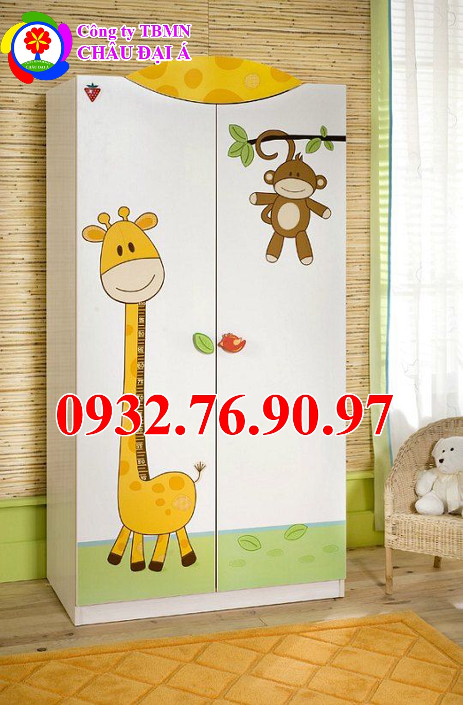 Tủ quần áo trẻ em hươu cao cổ