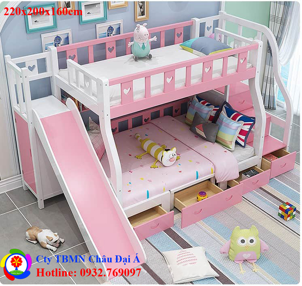 Giường tầng cầu tuột cho bé gái mẫu 1