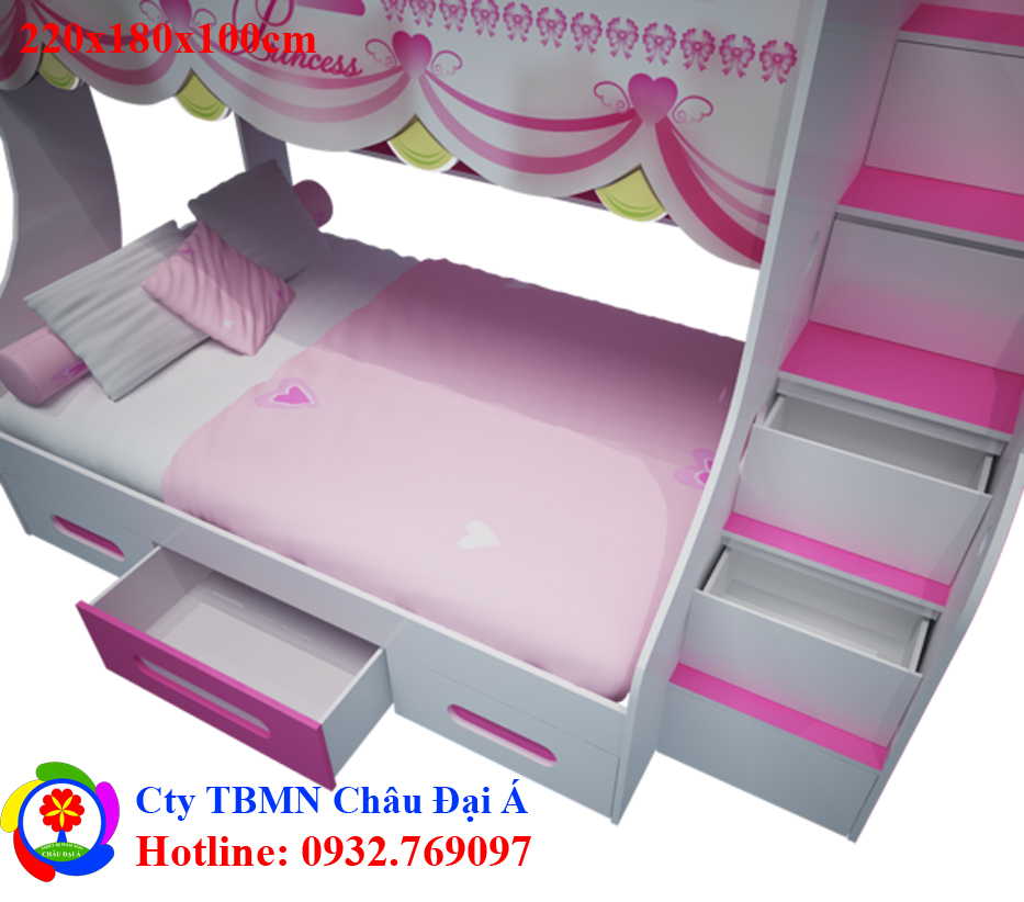 Giường tầng cho bé gái mẫu 4