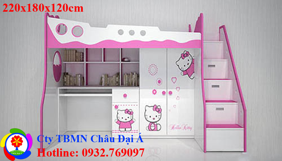 Giường tầng hello Kitty cho trẻ em mẫu 3