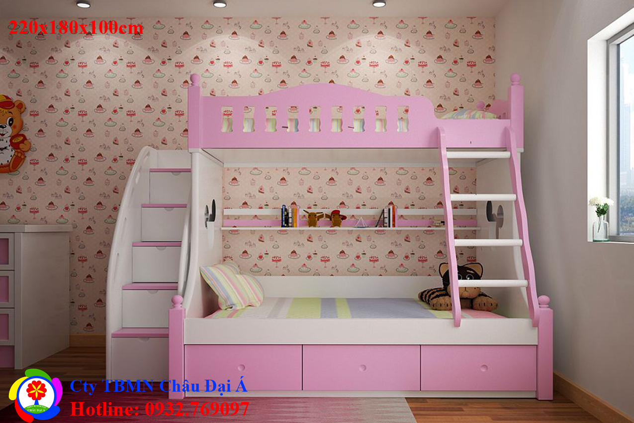 giuong-tang-dep-cho-be-mau-hong