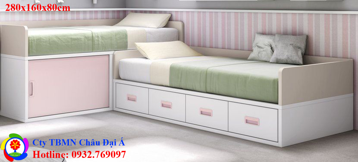 Giường hộp 2 tầng cho bé