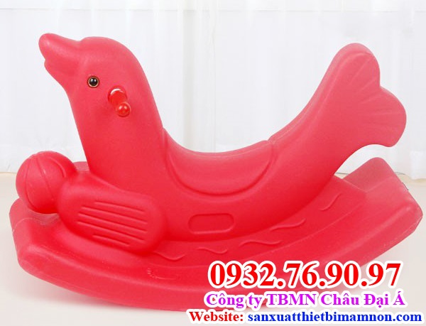Bập bênh đơn cá heo màu đỏ