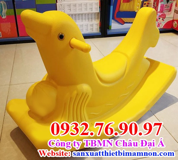 Bập bênh đơn cá heo màu vàng