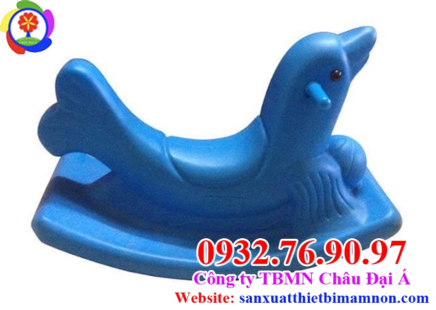 Bập bênh đơn cá heo xanh dương