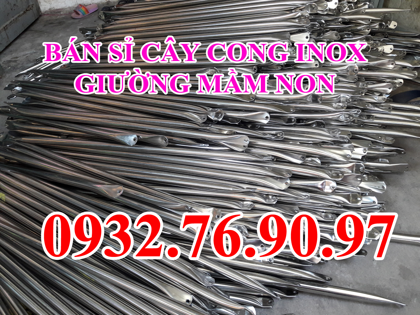 Bán sỉ cây cong inox giường mầm non