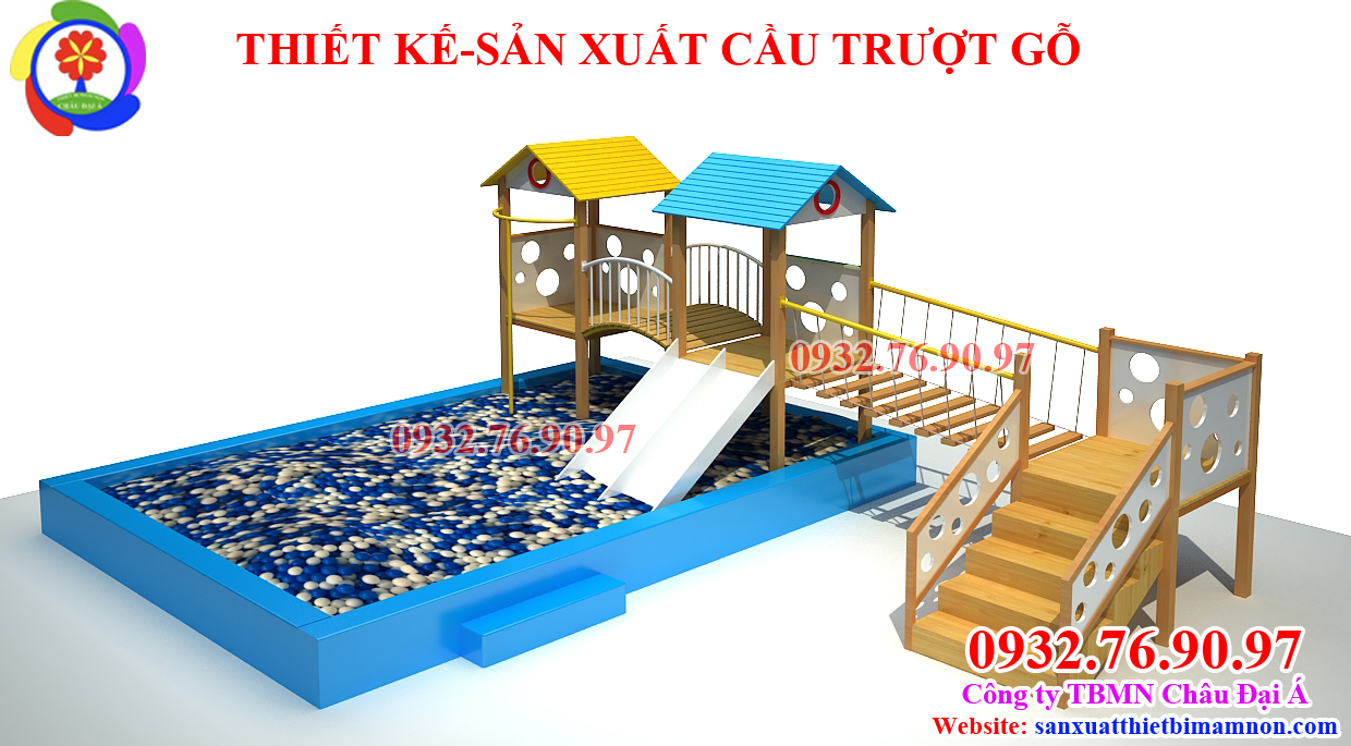 Sản xuất lắp đặt cầu trượt gỗ