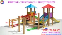 Cầu trượt vận động liên hoàn bằng gỗ