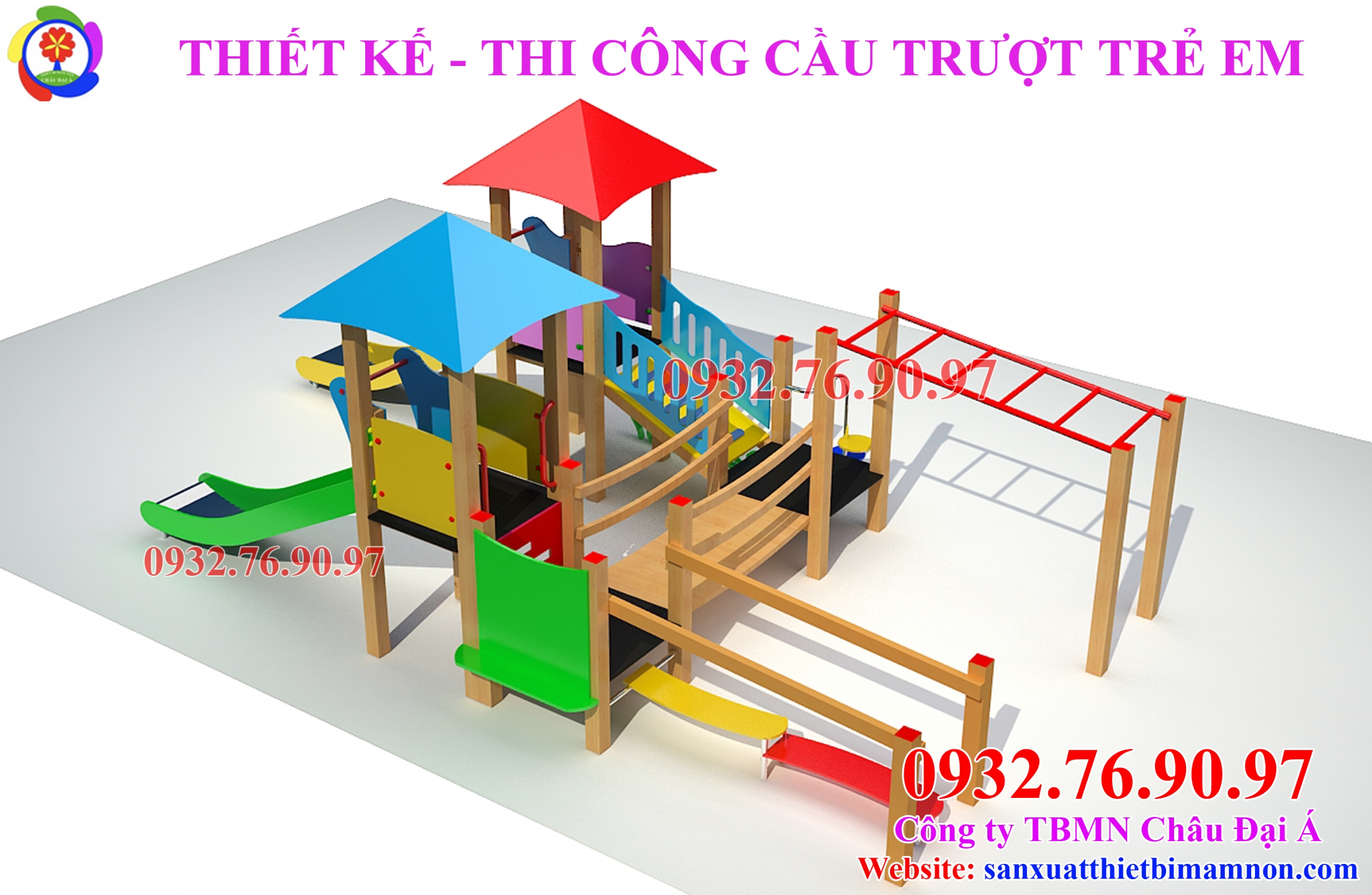 Cầu trượt 2 khối giá rẻ