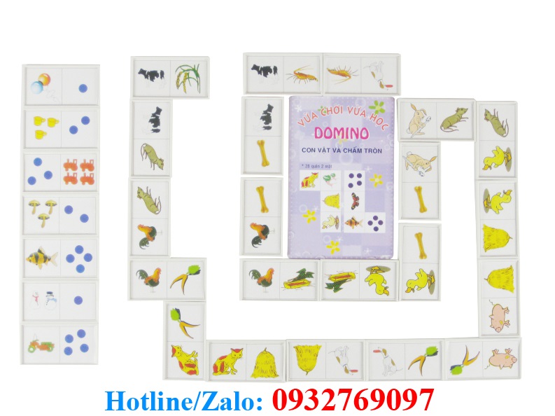 domino con vật và chấm tròn