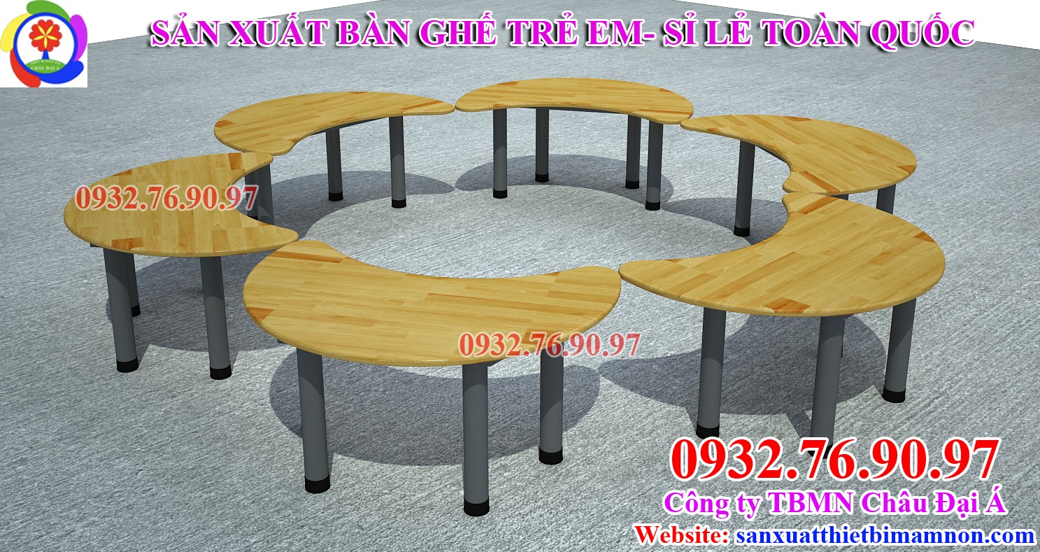 Bàn mầm non hình bán nguyệt