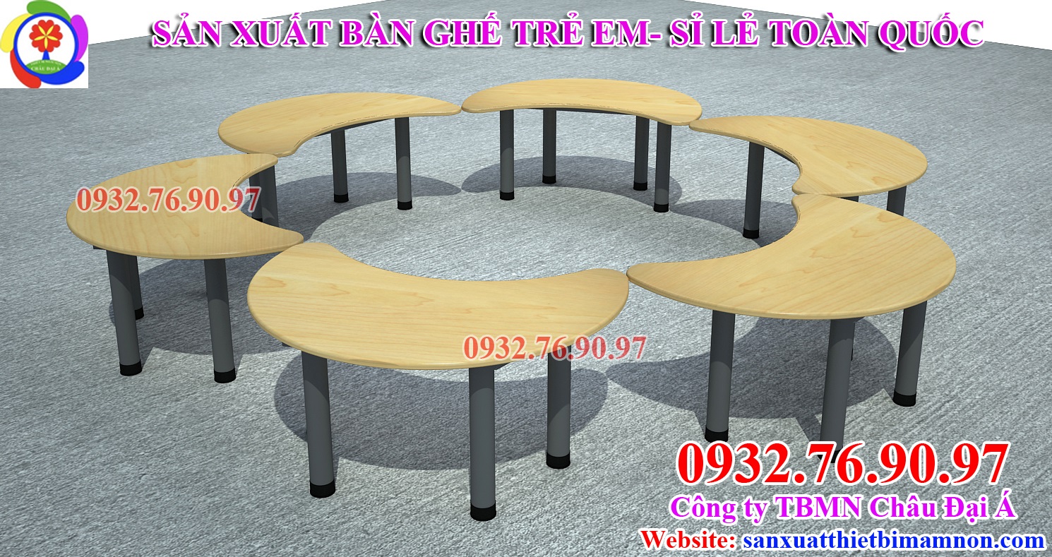 Bàn bán nguyệt ván MDF