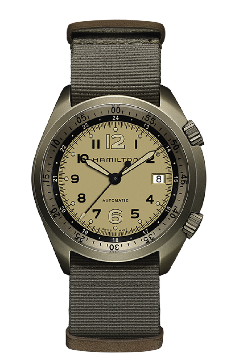 HAMILTON - KHAKI AVIATION PILOT PIONEER ALUMINIUM - H80.435.895