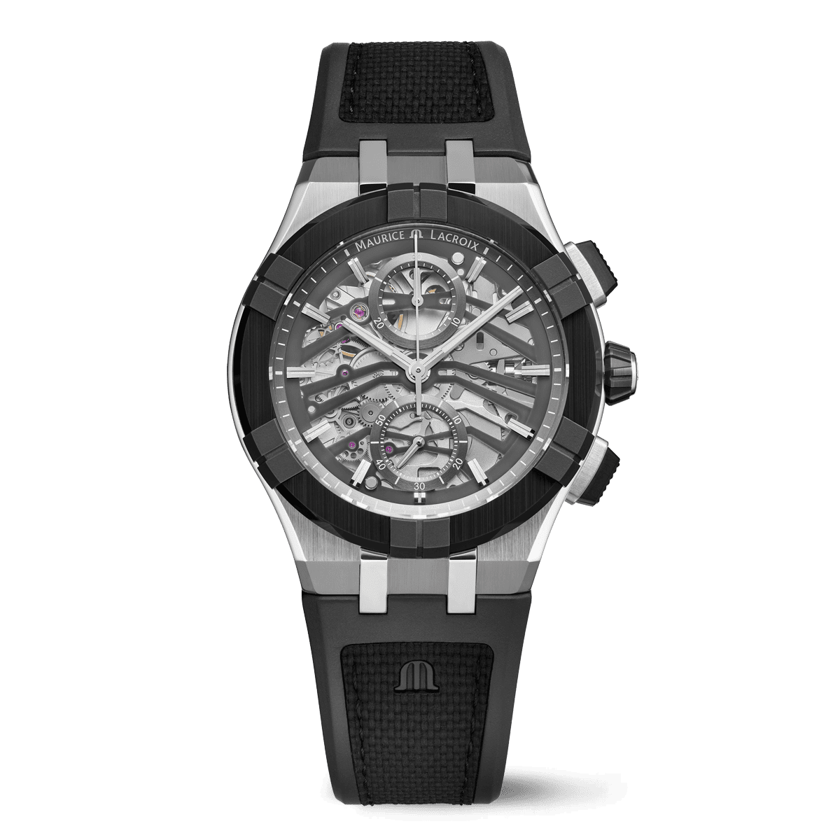 MAURICE LACROIX - AIKONIC AUTOMATIC CHRONOGRAPH SKELETON - AC8018-SSL20-030-2