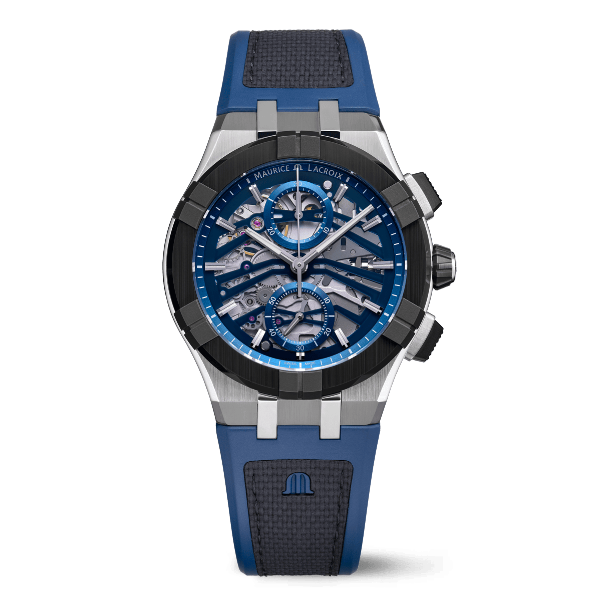 MAURICE LACROIX - AIKONIC AUTOMATIC CHRONOGRAPH SKELETON - AC8018-SSL20-030-4