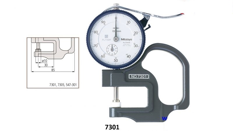 Đồng hồ đo độ dày 7301 Mitutoyo - Nhật