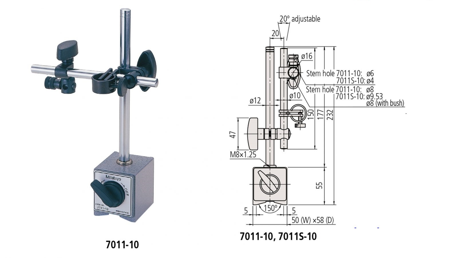 Đế từ gắn đồng hồ so 7011S-10 Mitutoyo - Nhật