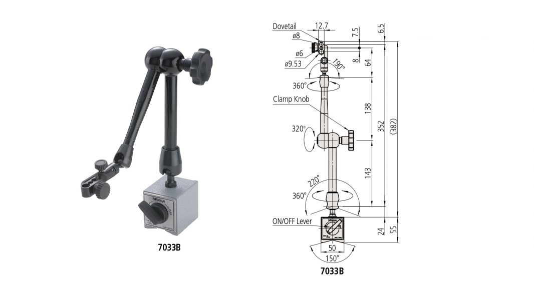 Đế từ gắn đồng hồ so 7033B Mitutoyo - Nhật Bản