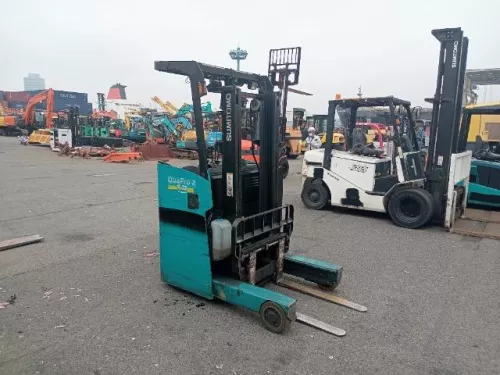 Xe nâng điện cũ đứng lái 1.3T, Sumitomo 61FBR13SXII, hàng đã qua sử dụng (Nhật Bản), sản xuất năm 2017 ,mã xe TV.E263
