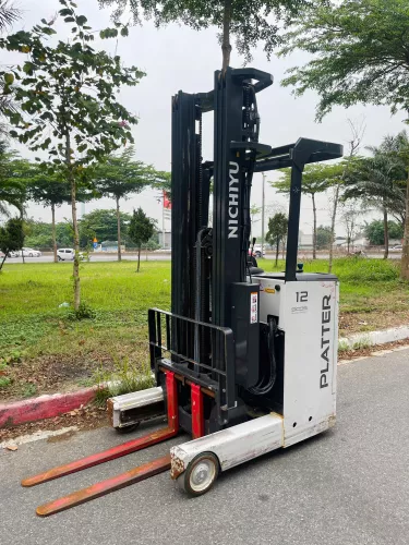 Xe Nâng Điện cũ đứng lái 1.2T, Nichiyu FBRM12-80-600MCS hàng Nhật Bãi chưa qua sử dụng tại Việt Nam, sản xuất năm 2019