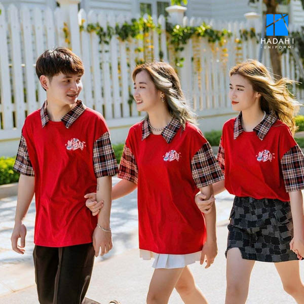đồng phục học sinh màu đỏ đậm