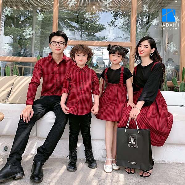 Áo đồng phục sơ mi gia đình