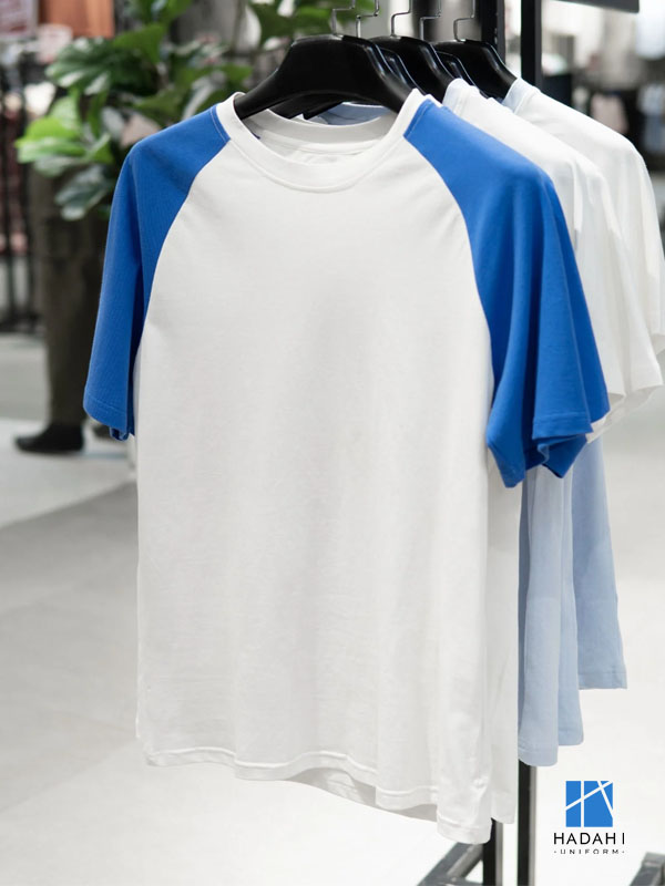 Áo thun cổ tròn tay Raglan tay ngắn