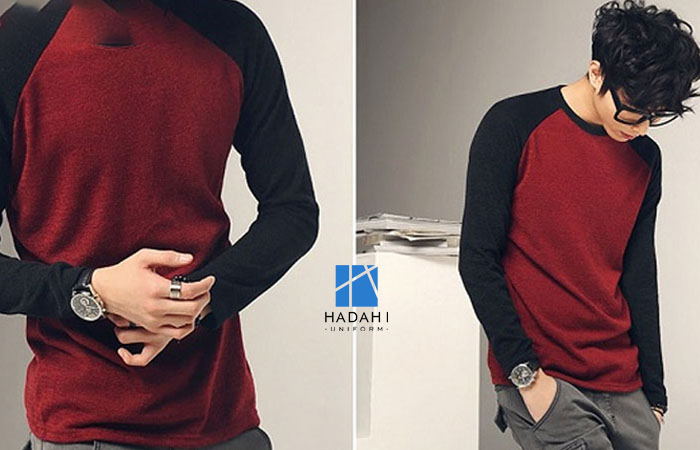 Áo thun cổ tròn tay Raglan tay dài