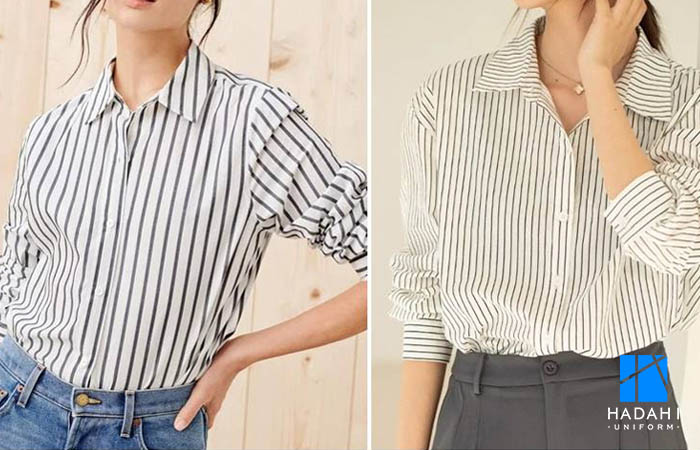 Tiếp theo là chiều dài áo sơ mi nữ