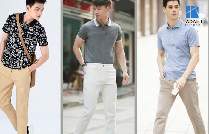 Quần kaki phối áo polo đồng phục