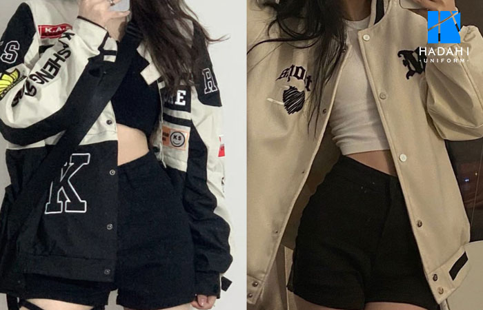 Áo khoác bóng chày đồng phục mix quần short