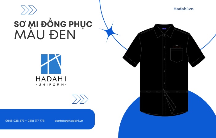Mẫu áo sơ mi đồng phục màu đen
